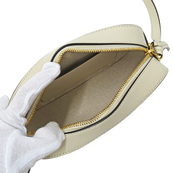 GUCCI White Leather Horsebit Shoulder Bag - Picture 6 of 13